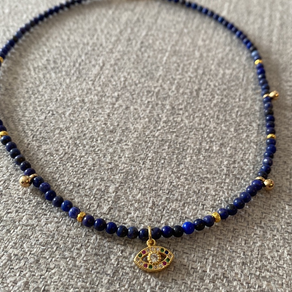 Evil Eye Bead Chocker Necklace